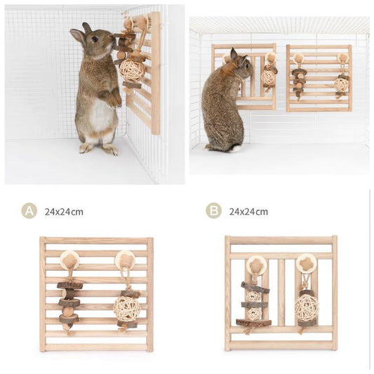 Wooden Wall with Hanging Toy